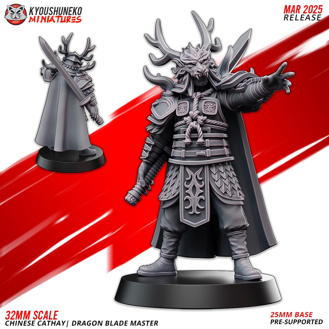 Ancient Chinese Cathay Dragon Blade Master Lord Various Scales Historical Wargaming (US tariffs are pre-paid by us)