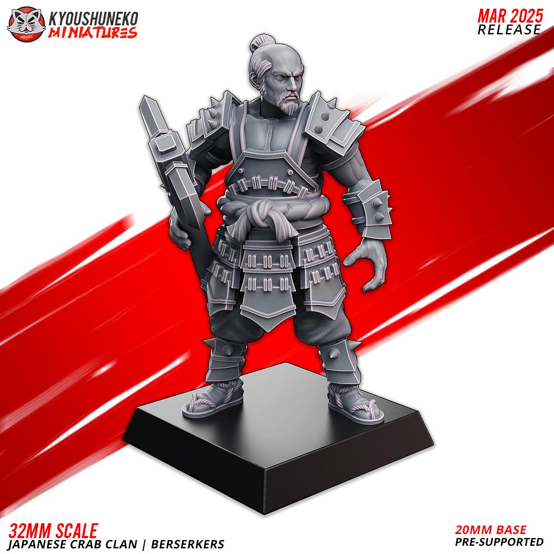 Ancient Japanese Crab Clan Berserkers Unit (10 models) Various Scales Historical Wargaming