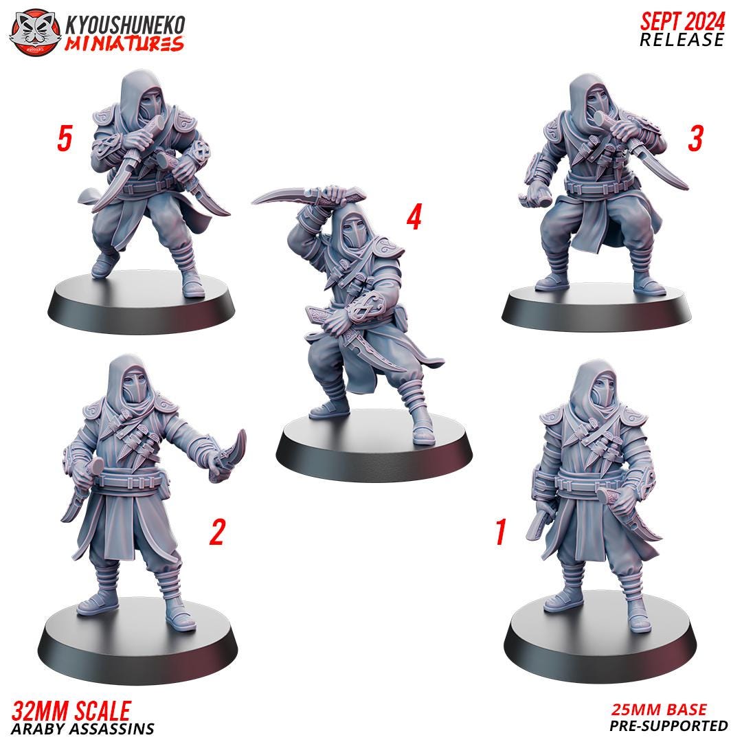 Ancient Araby Assassins Unit (10 models) Various Scales Historical Wargaming