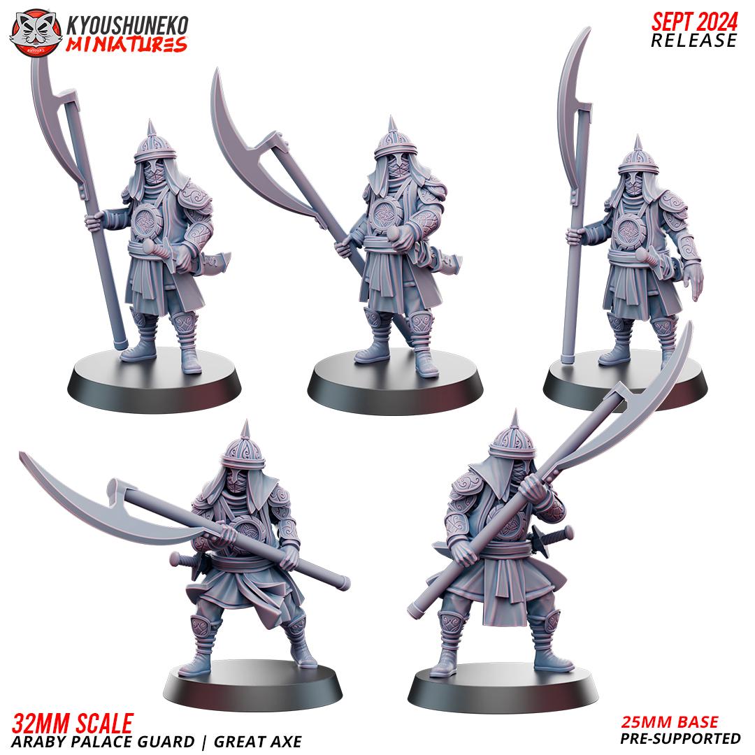 Ancient Araby Palace Guard with Great Axes Unit (10 models) Various Scales Historical Wargaming