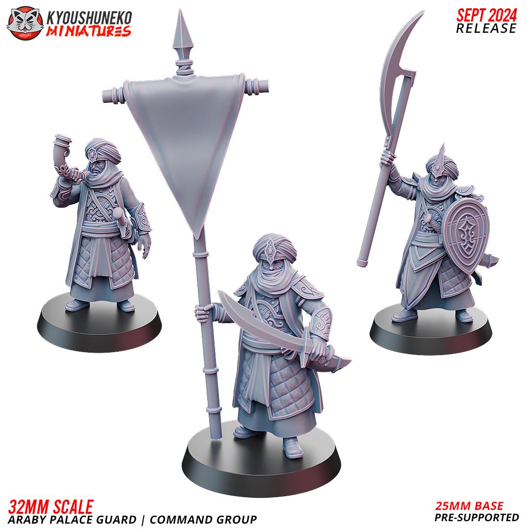 Ancient Araby Palace Guard Command Unit (3 models) Various Scales Historical Wargaming