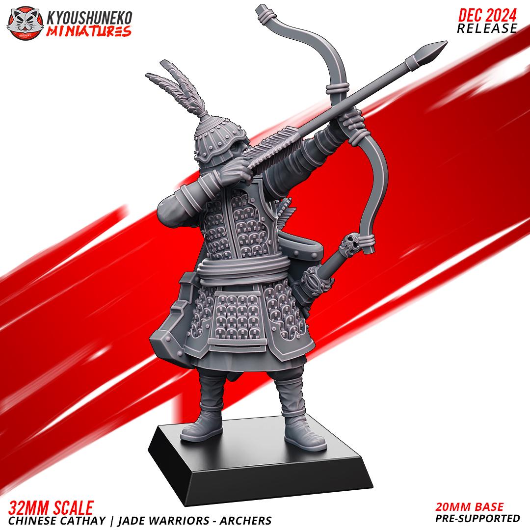 Ancient Chinese Cathay Jade Warriors Archer Unit (10 models) Various Scales Historical Wargaming