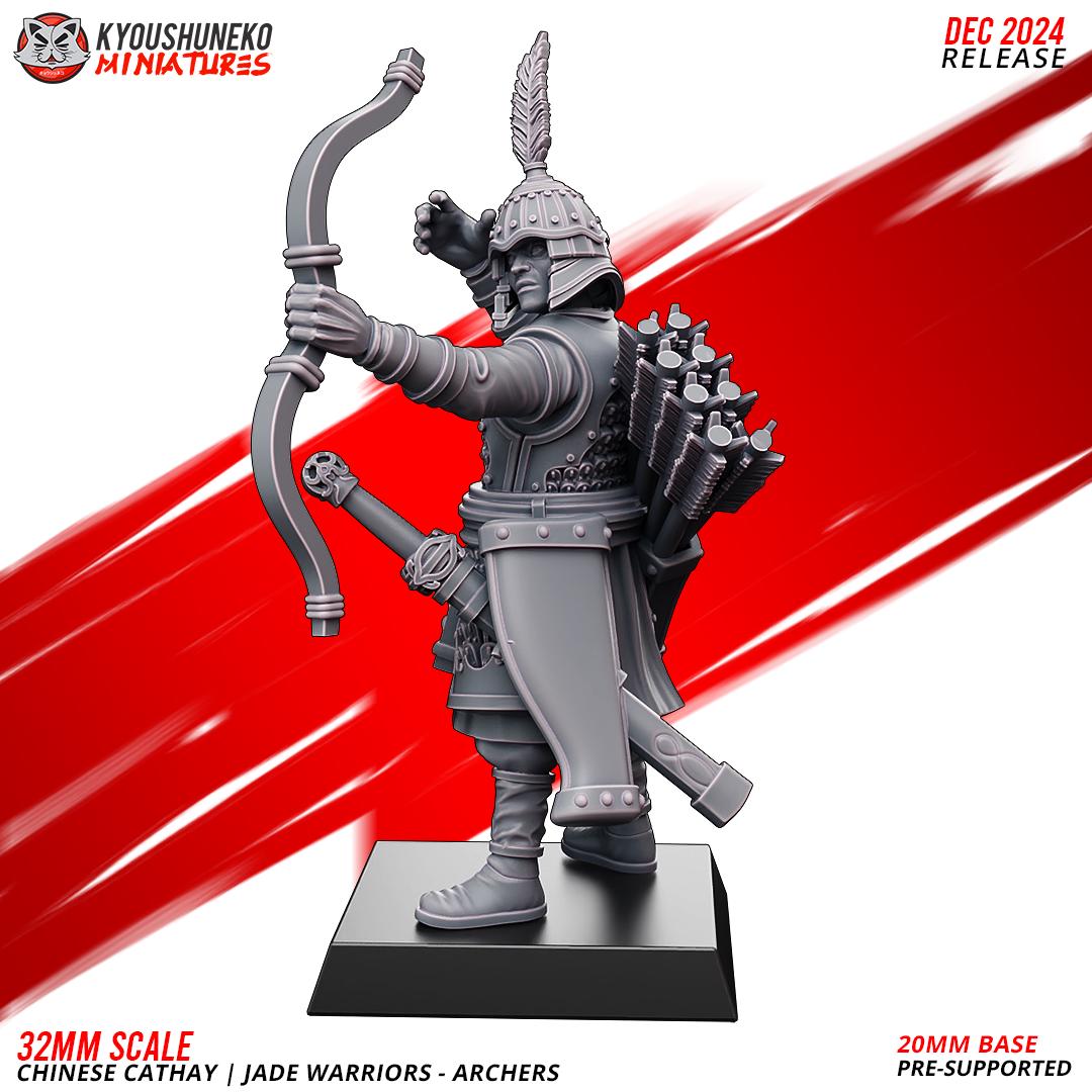 Ancient Chinese Cathay Jade Warriors Archer Unit (10 models) Various Scales Historical Wargaming