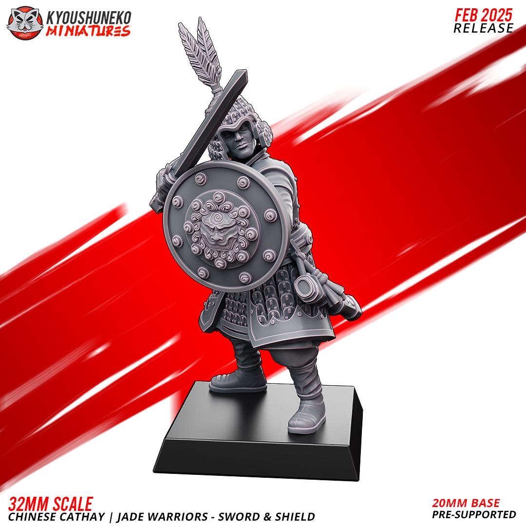 Ancient Chinese Cathay Jade Warriors Swordsmen Unit (10 models) Various Scales Historical Wargaming (US tariffs are pre-paid by us)