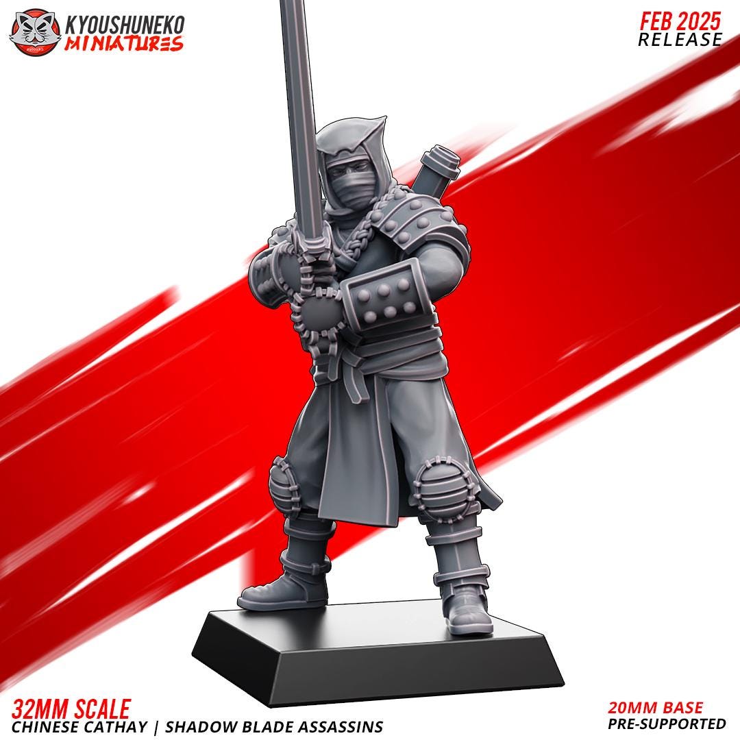 Ancient Chinese Cathay Shadow Blade Assassins Unit (10 models) Various Scales Historical Wargaming (US tariffs are pre-paid by us)
