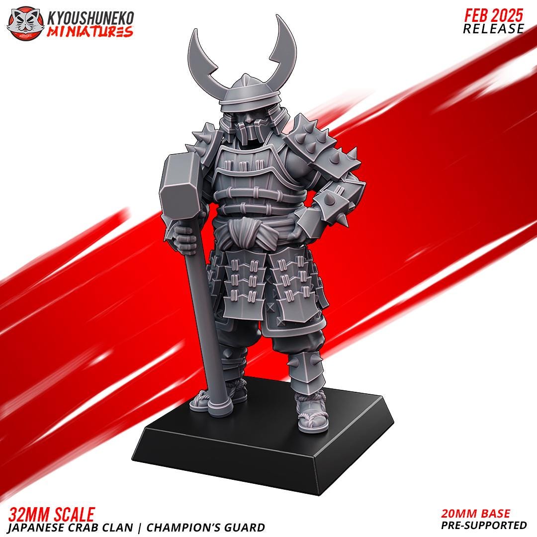 Medieval Japanese Crab Clan Champions Guard Unit (10 models) Various Scales Historical Wargaming