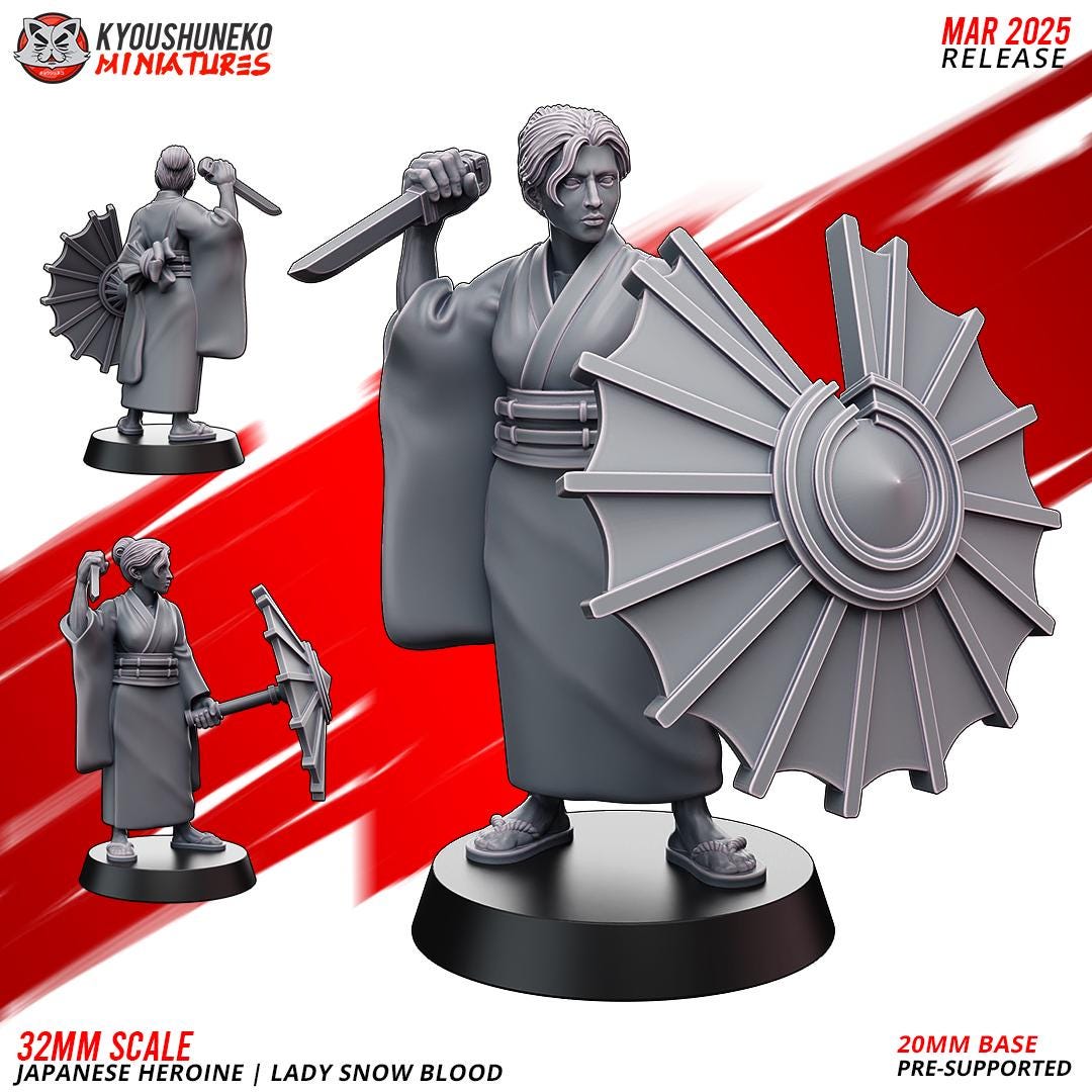 Ancient Japanese Heroine Snow Blood Various Scales Historical Wargaming (US tariffs are pre-paid by us)