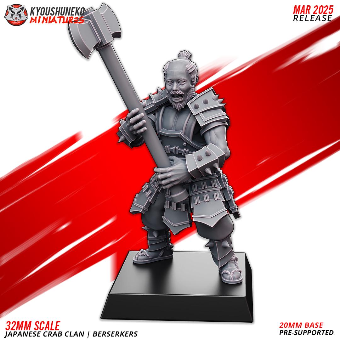 Ancient Japanese Crab Clan Berserkers Unit (10 models) Various Scales Historical Wargaming