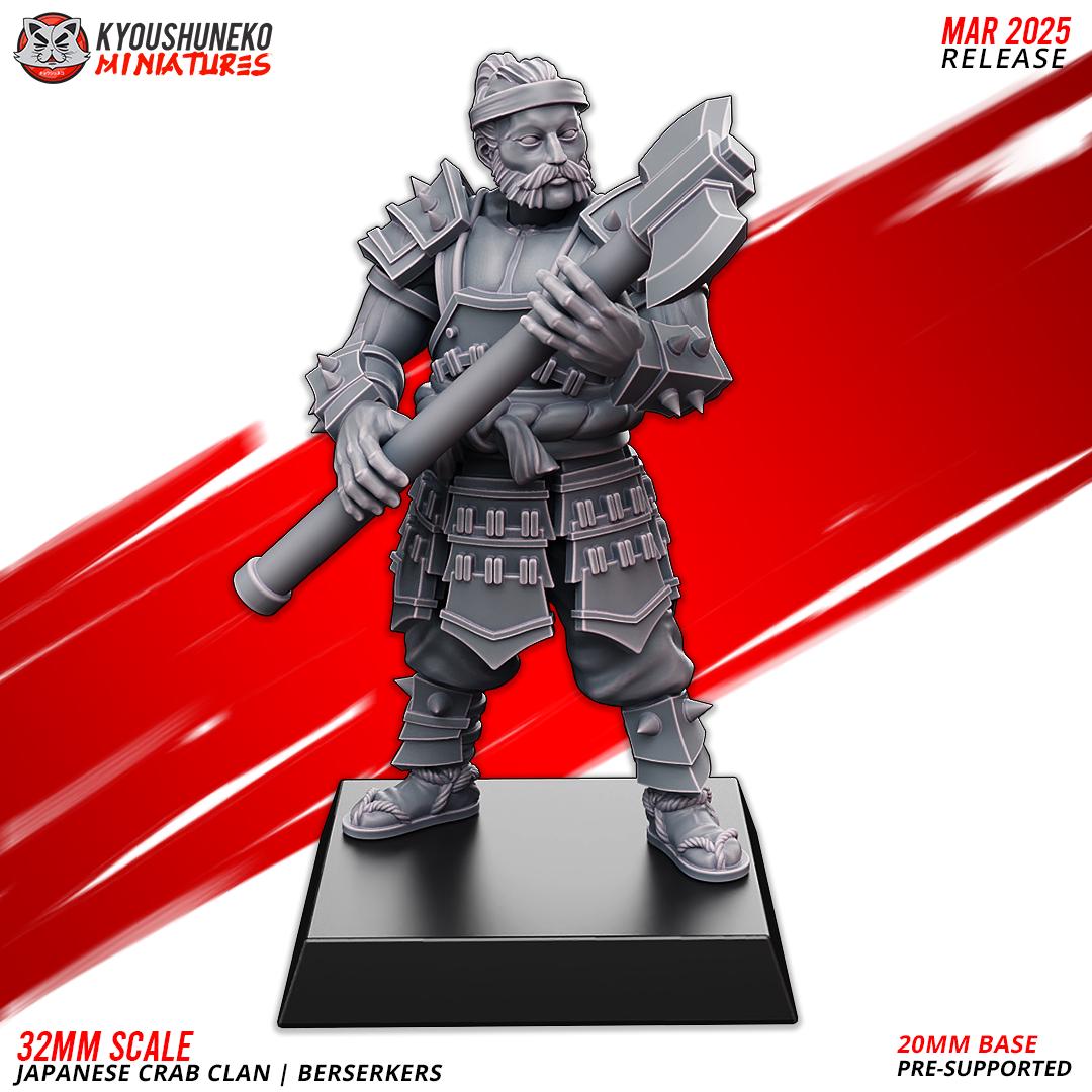 Ancient Japanese Crab Clan Berserkers Unit (10 models) Various Scales Historical Wargaming