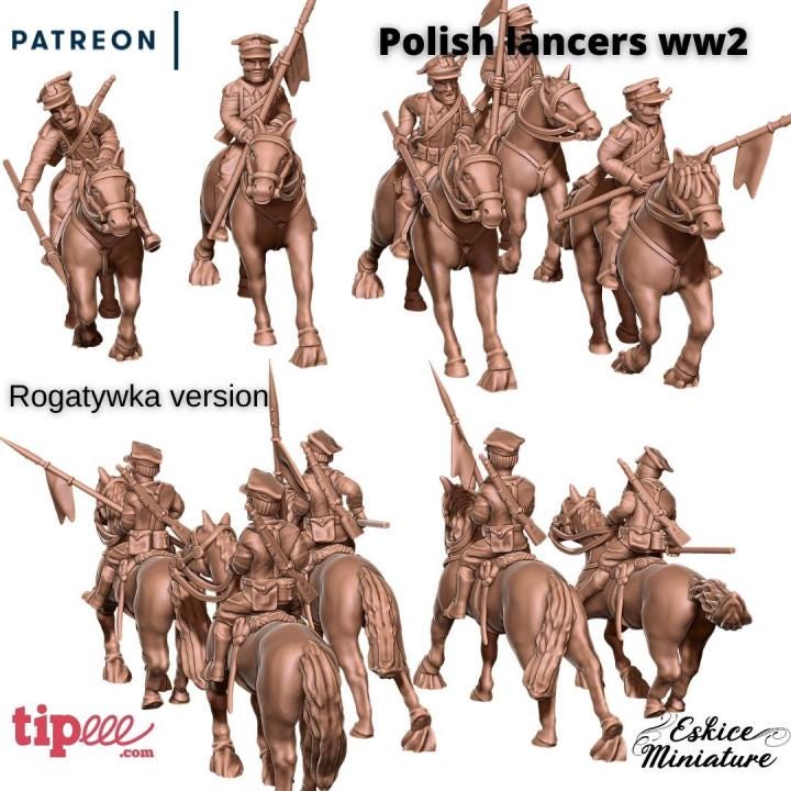 WWII Polish Cavalry Unit (5 models) Various Scales Historical Wargaming (US tariffs are pre-paid by us)