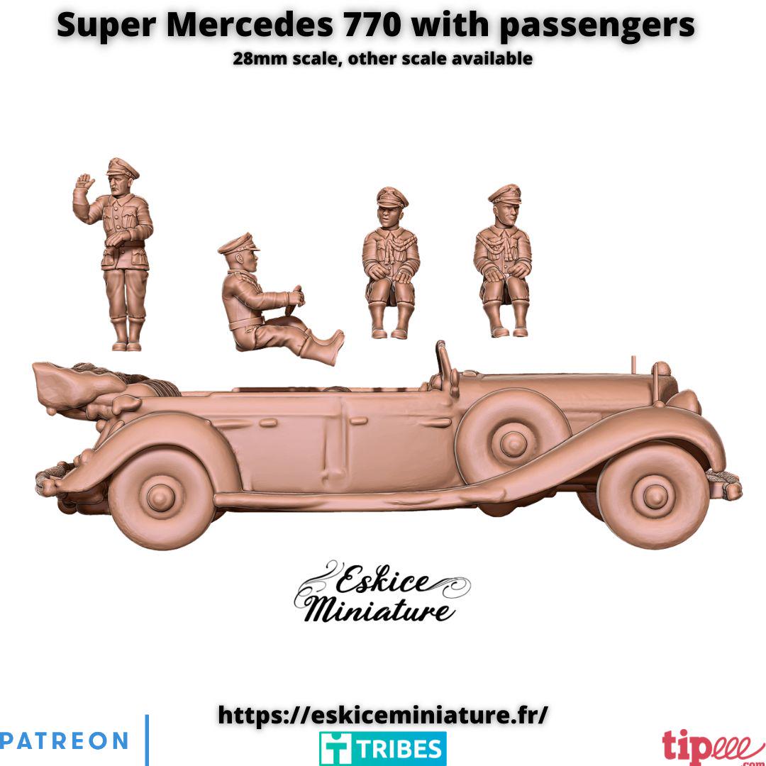 WWII German Super Mercedes 770 with Passengers Various Scales Historical Wargaming (US tariffs are pre-paid by us)