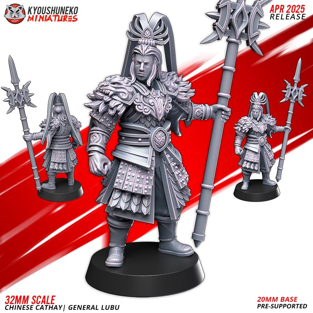 Ancient Chinese Cathay General Lubu Various Scales Historical Wargaming (US tariffs are pre-paid by us)