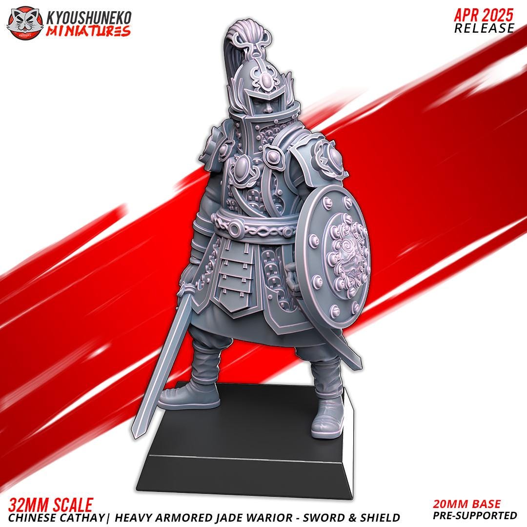 Ancient Chinese Cathay Jade Warriors Heavy Armoured Unit (10 models) Various Scales Historical Wargaming (US tariffs are pre-paid by us)