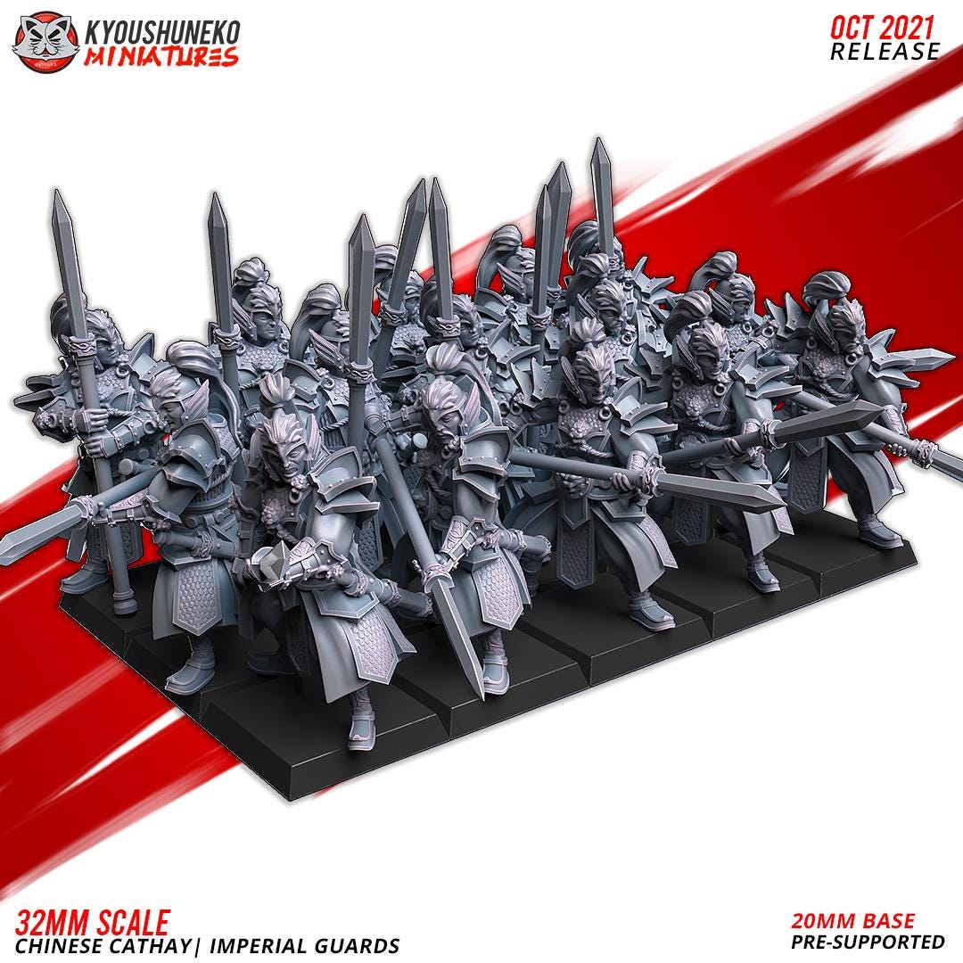 Ancient Chinese Cathay Imperial Guards Unit (10 models) Various Scales Historical Wargaming (US tariffs are pre-paid by us)