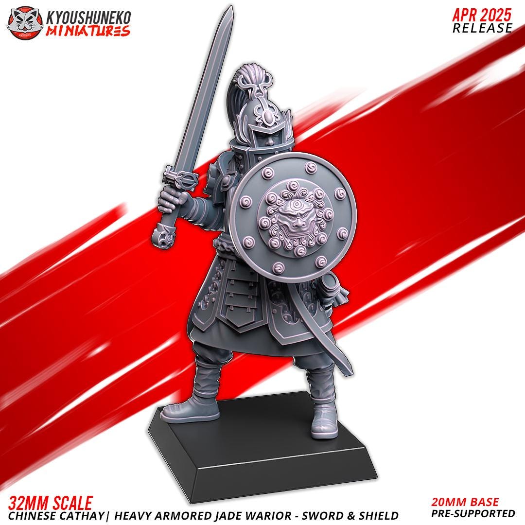 Ancient Chinese Cathay Jade Warriors Heavy Armoured Unit (10 models) Various Scales Historical Wargaming (US tariffs are pre-paid by us)