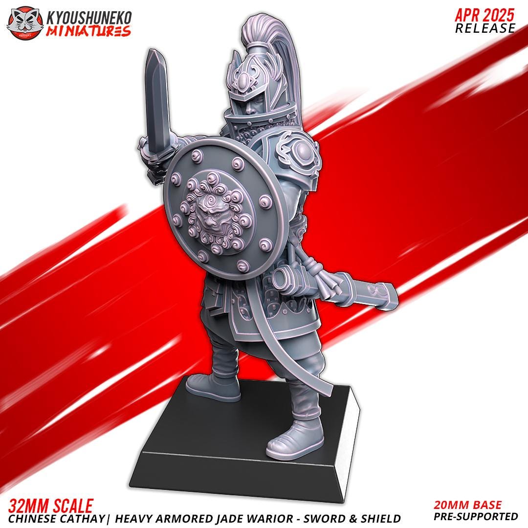 Ancient Chinese Cathay Jade Warriors Heavy Armoured Unit (10 models) Various Scales Historical Wargaming (US tariffs are pre-paid by us)