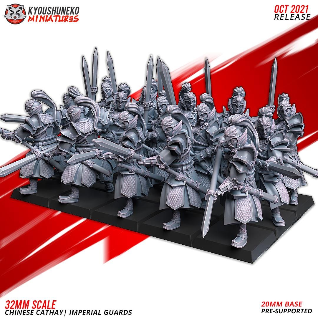 Ancient Chinese Cathay Imperial Guards Unit (10 models) Various Scales Historical Wargaming (US tariffs are pre-paid by us)