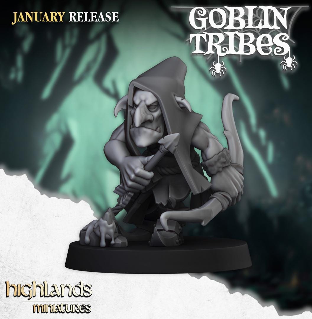 Swamp goblins with Bows and Command Group 10 models Highland Miniatures Various Scales (US tariffs are pre-paid by us)