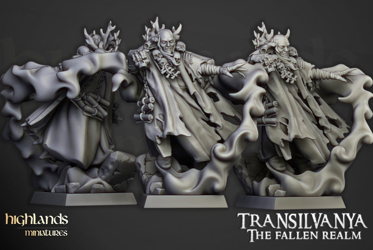Necromancer Highland Miniatures Transilvanya Undead Hero Various Scales (US tariffs are pre-paid by us)