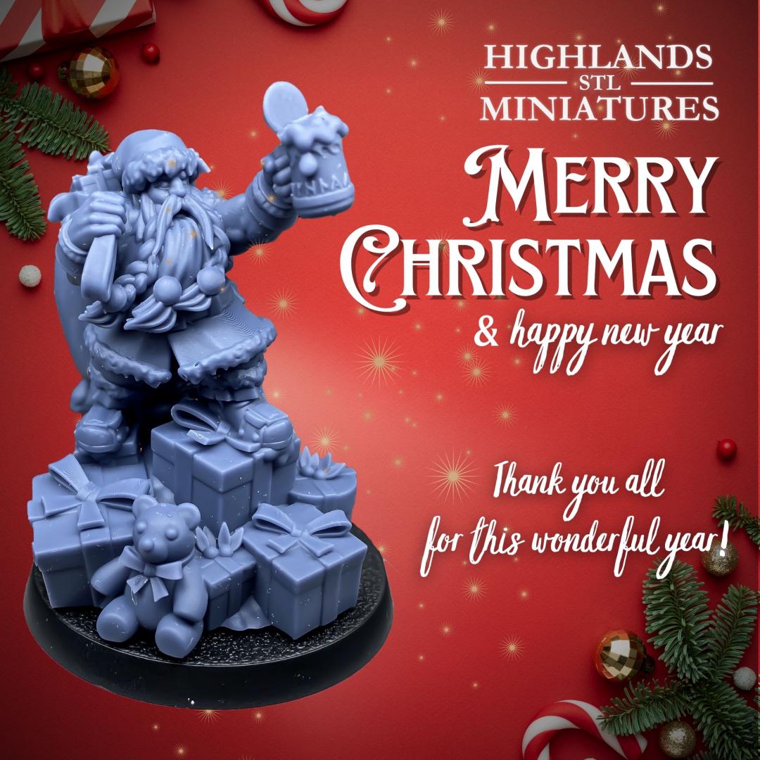 Santa Dwarf Highland Miniatures Various Scales (US tariffs are pre-paid by us)