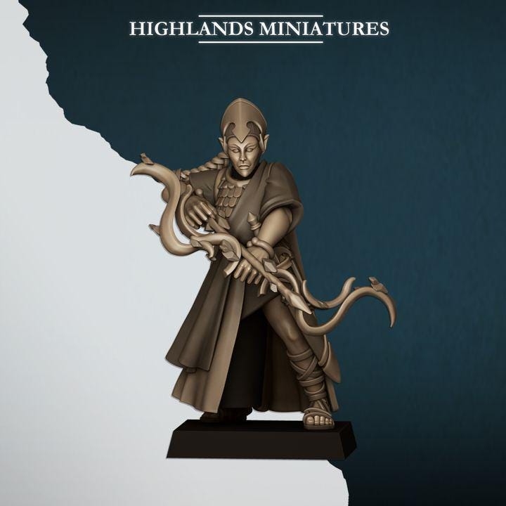 Aegean Elves Maids with Bows 10 models Highland Miniatures Various Scales (US tariffs are pre-paid by us)