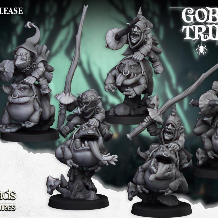 Swamp Goblins Frog Riders and Frog Riders with Sticks 5 models Highland Miniatures Various Scales (US tariffs are pre-paid by us)