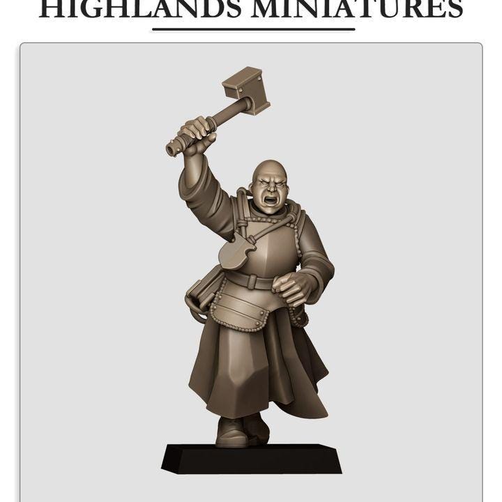 Sunland Battle Priest 2 Variants on Foot Highland Miniatures Hero Various Scales (US tariffs are pre-paid by us)
