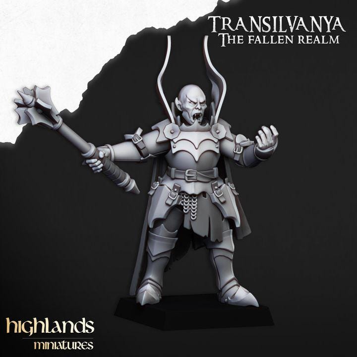 Vampire Lord Undead Champion Highland Miniatures Transilvanya Undead Hero Various Scales (US tariffs are pre-paid by us)