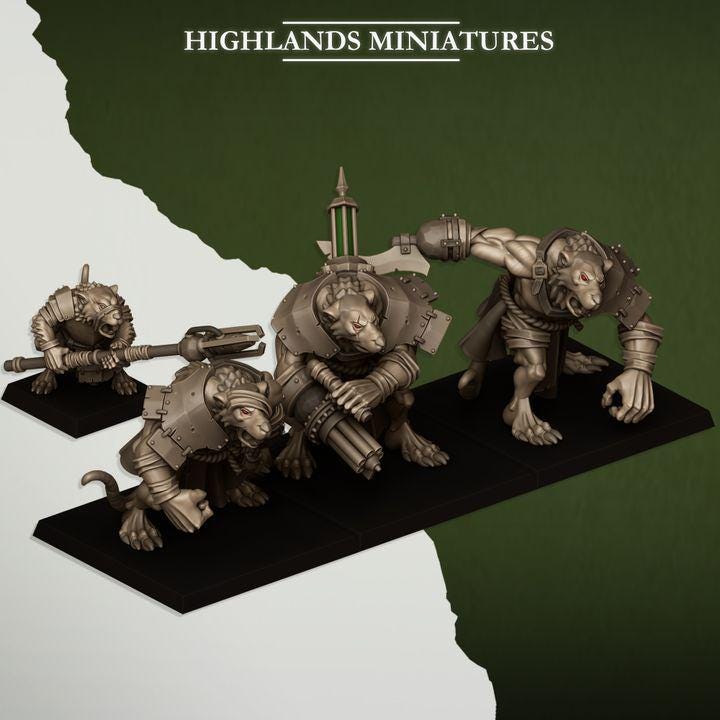 3 Ratgors and Ratgor Master Highland Miniatures Vermin Various Scales (US tariffs are pre-paid by us)