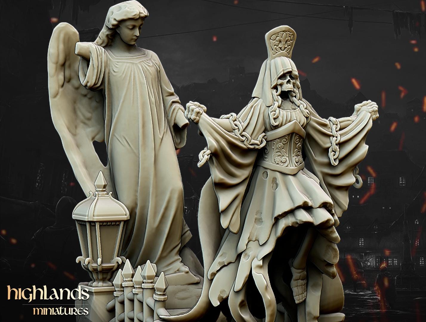 Lady Violet Undead Champion with Scenic Base Highland Miniatures Hero Various Scales (US tariffs are pre-paid by us)