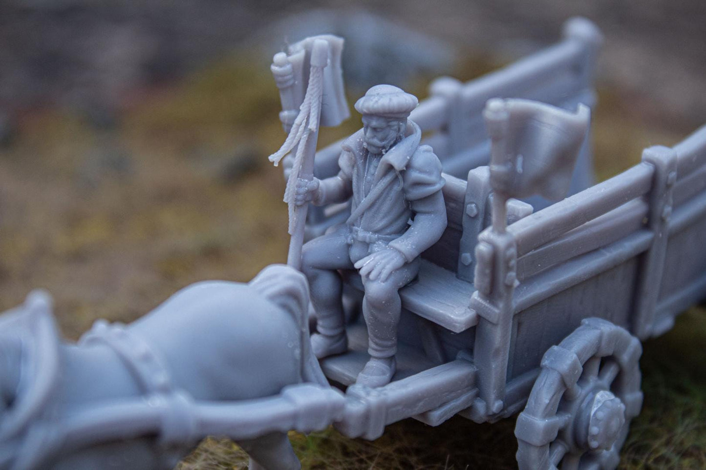 Gold Wagon with Driver and Cargo Highland Miniatures Various Scales (US tariffs are pre-paid by us)