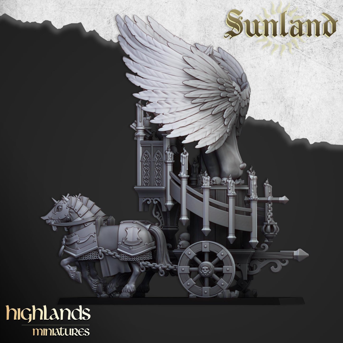 Sunland Altar Wagon with Champion Highland Miniatures Hero Various Scales (US tariffs are pre-paid by us)