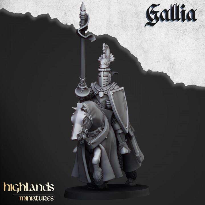 Knights of Gallia with Command Group 10 models Highland Miniatures Cavalry Various Scales (US tariffs are pre-paid by us)