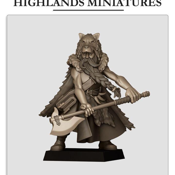 Mergenheim Druid on Foot Highland Miniatures Hero Various Scales (US tariffs are pre-paid by us)