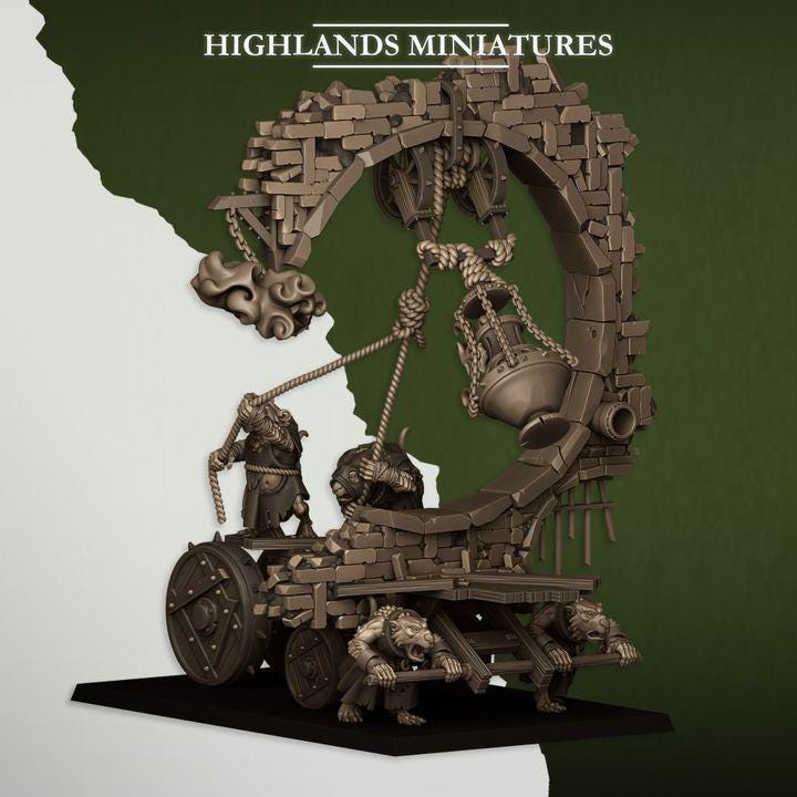 Moving Sewer with Bell and Censer Highland Miniatures Vermin Various Scales (US tariffs are pre-paid by us)