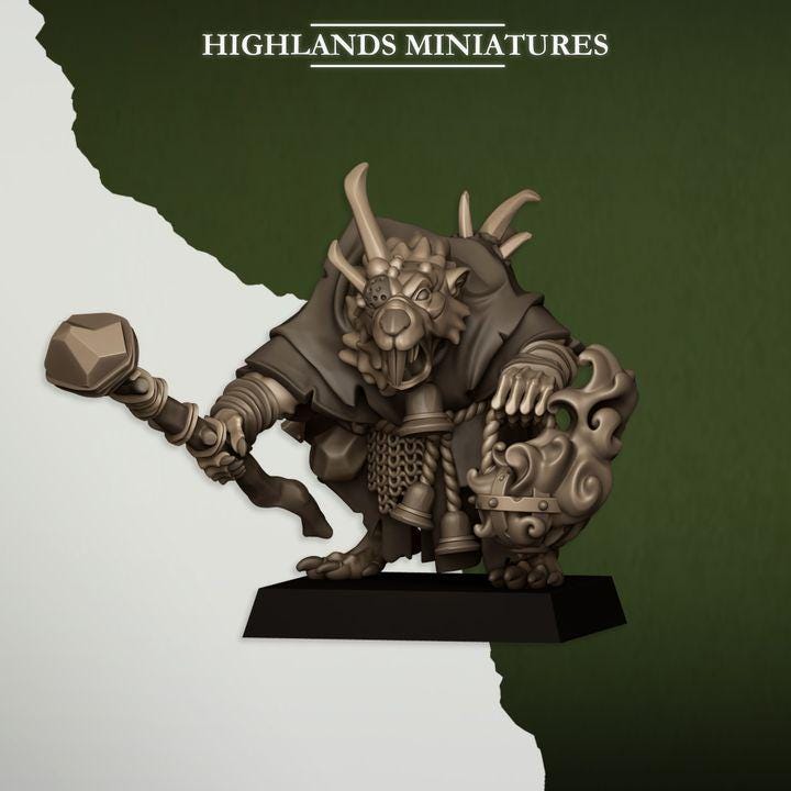 Sewer Vermin Pastor Highland Miniatures Hero Various Scales (US tariffs are pre-paid by us)