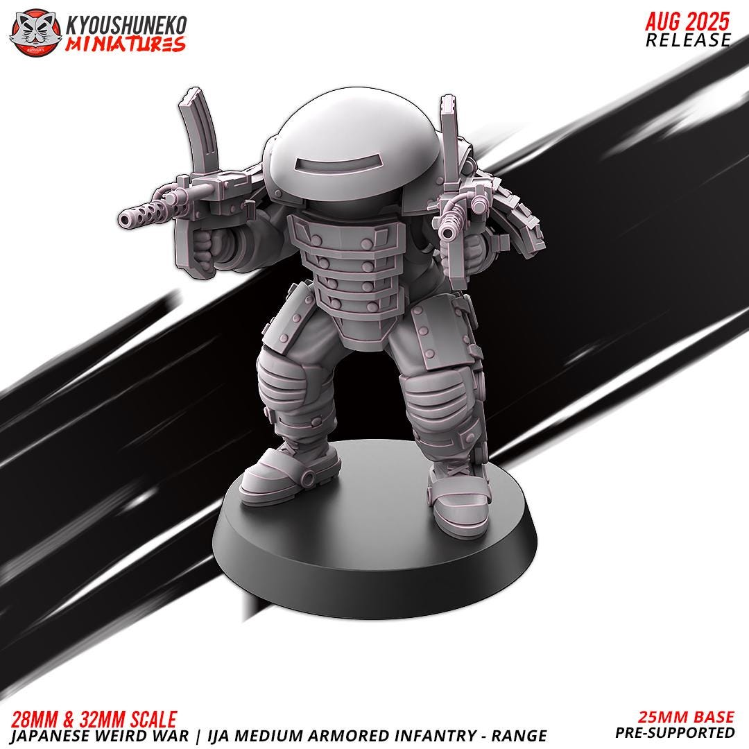 WWII Weird War IJA Japanese Medium Armoured Ranged Infantry (5 models) Various Scales Historical Wargaming (US tariffs are pre-paid by us)