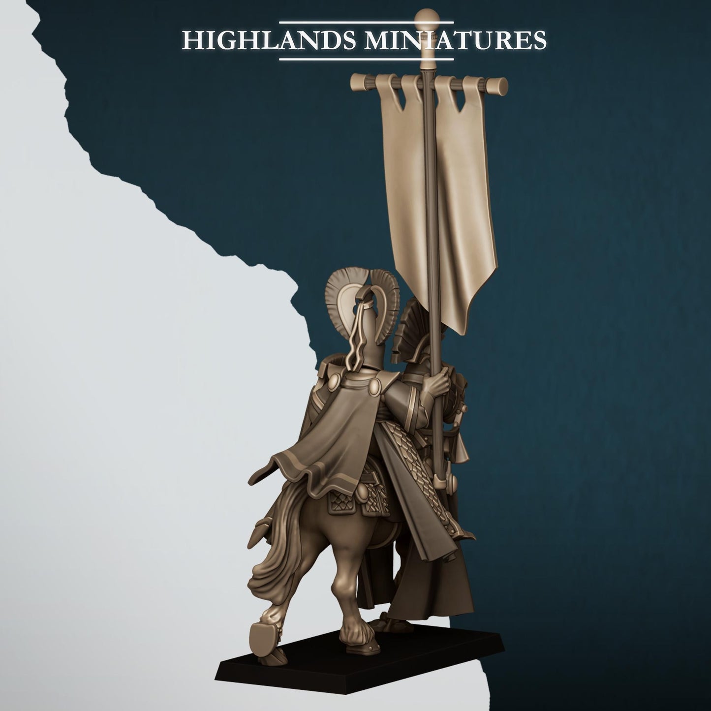 Aegean Elf Standard Bearer Mounted and Dismounted Highland Miniatures Hero Various Scales (US tariffs are pre-paid by us)