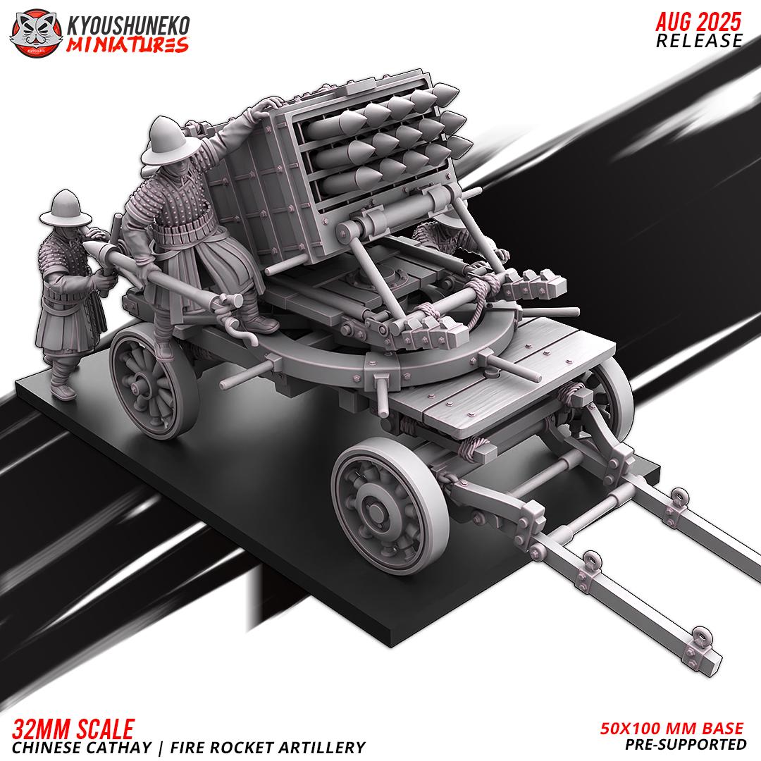 Ancient Chinese Cathay Fire Rocket Artillery with Crew Various Scales Historical Wargaming (US tariffs are pre-paid by us)