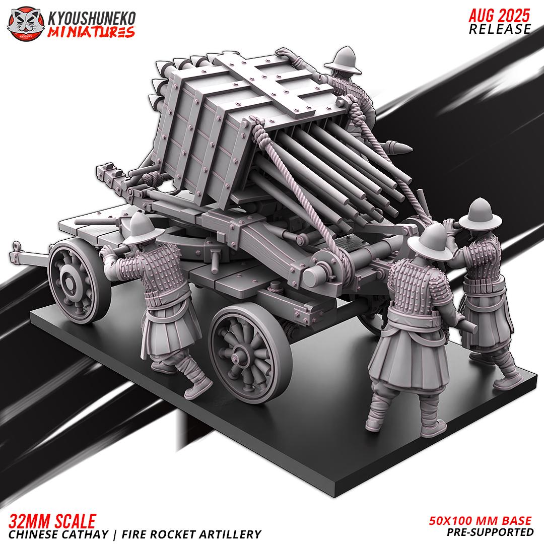 Ancient Chinese Cathay Fire Rocket Artillery with Crew Various Scales Historical Wargaming (US tariffs are pre-paid by us)