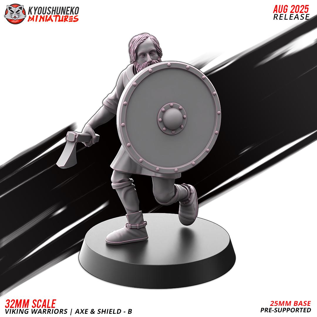 Medieval Viking Warriors with Axes and Shields Unit (10 Models) Various Scales Historical Wargaming (US tariffs are pre-paid by us)