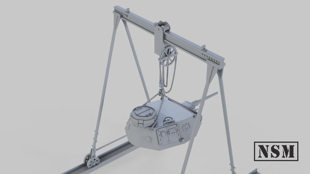 WWII German Tank Crane Various Scales Historical Wargaming (US tariffs are pre-paid by us)