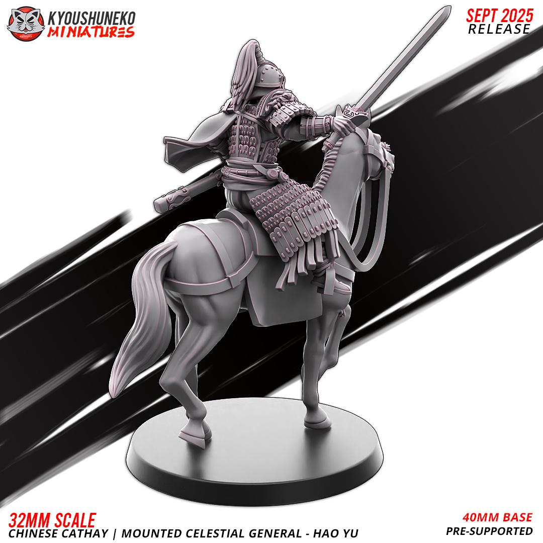 Ancient Chinese Cathay Mounted Celestial General Hao Yu (1 model) Various Scales Historical Wargaming (US tariffs are pre-paid by us)