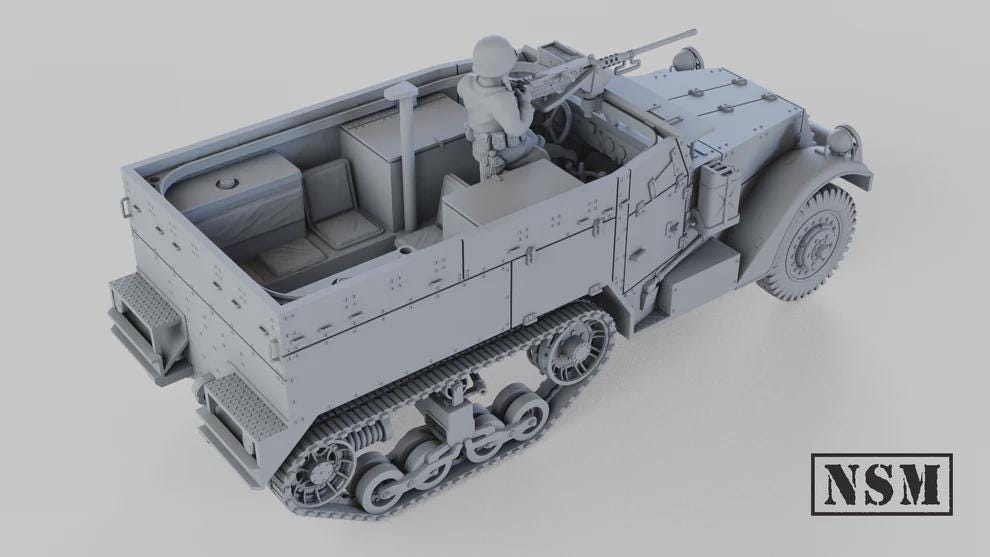WWII US M2 Halftrack Mid Production Various Scales Historical Wargaming (US tariffs are pre-paid by us)
