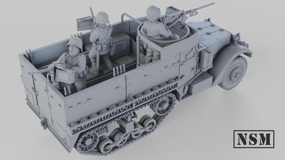 WWII US M3A1 Halftrack with Crew Various Scales Historical Wargaming (US tariffs are pre-paid by us)