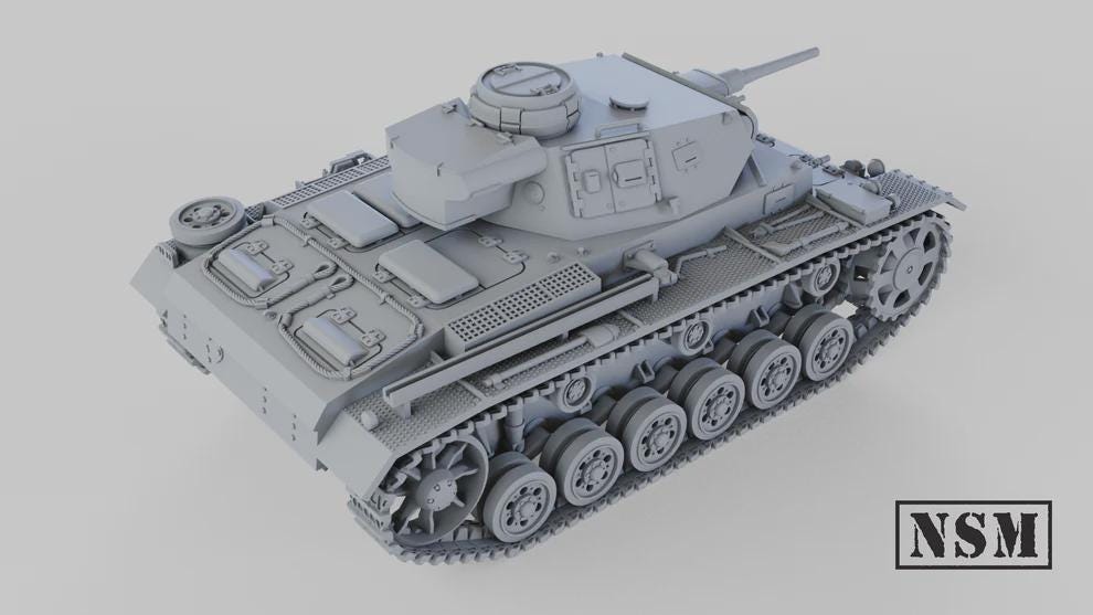 WWII German Panzer III Ausf J Various Scales Historical Wargaming (US tariffs are pre-paid by us)