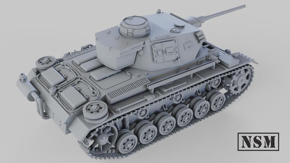WWII German Panzer III Ausf K (Command Tank) Various Scales Historical Wargaming (US tariffs are pre-paid by us)