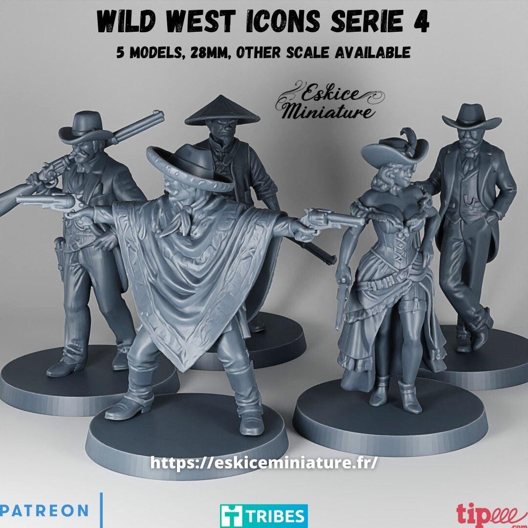 Wild West Icons Set (5 models) Various Scales Historical Wargaming (US tariffs are pre-paid by us)