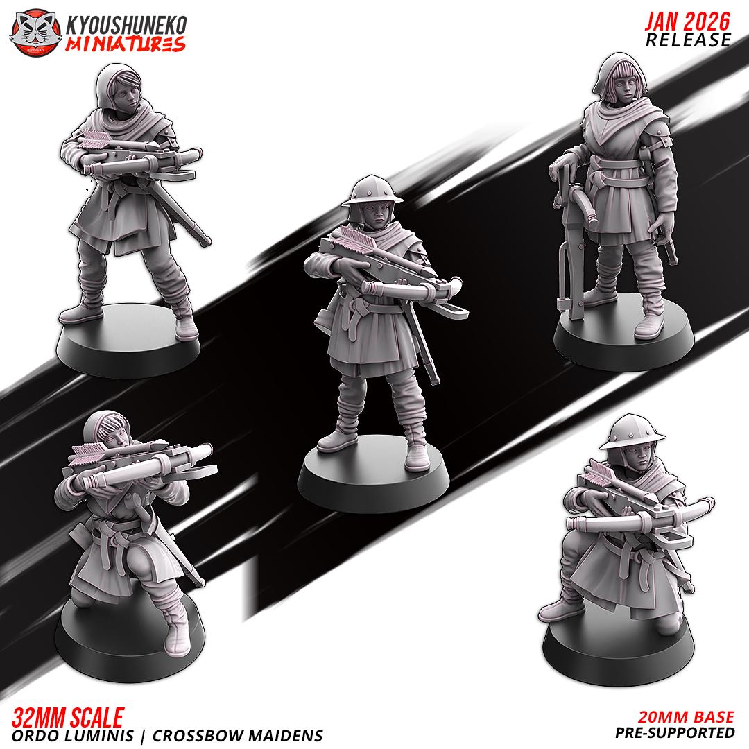 Ancient Chinese Cathay Ordo Luminis Maidens Crossbowmen Unit (10 models) Various Scales Historical Wargaming (US tariffs are pre-paid by us)