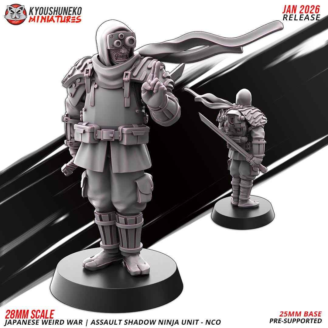 Weird War Japanese Assault Shadow Ninja NCO (1 model) Various Scales SF Wargaming (US tariffs are pre-paid by us)